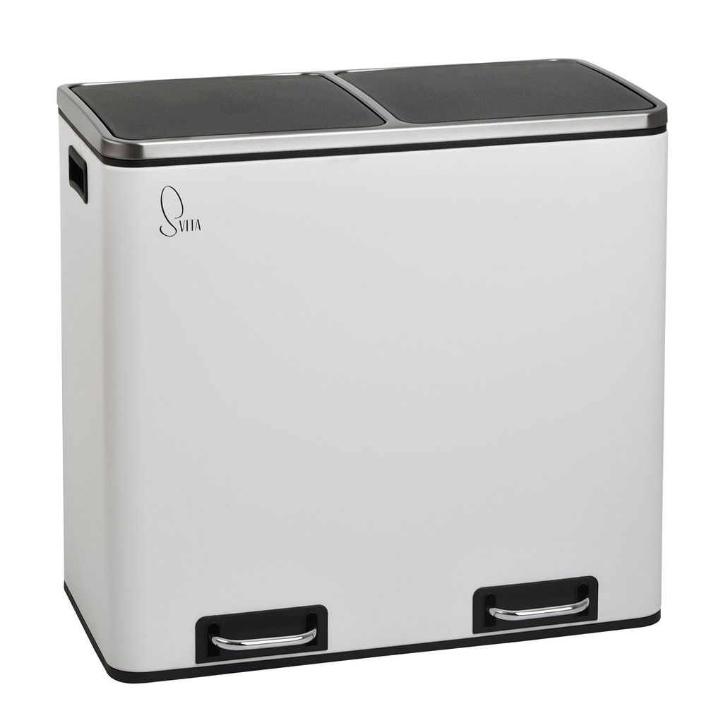 SVITA TM2X24 Poubelle à pédale 48 litres blanche Poubelle Image du produit 