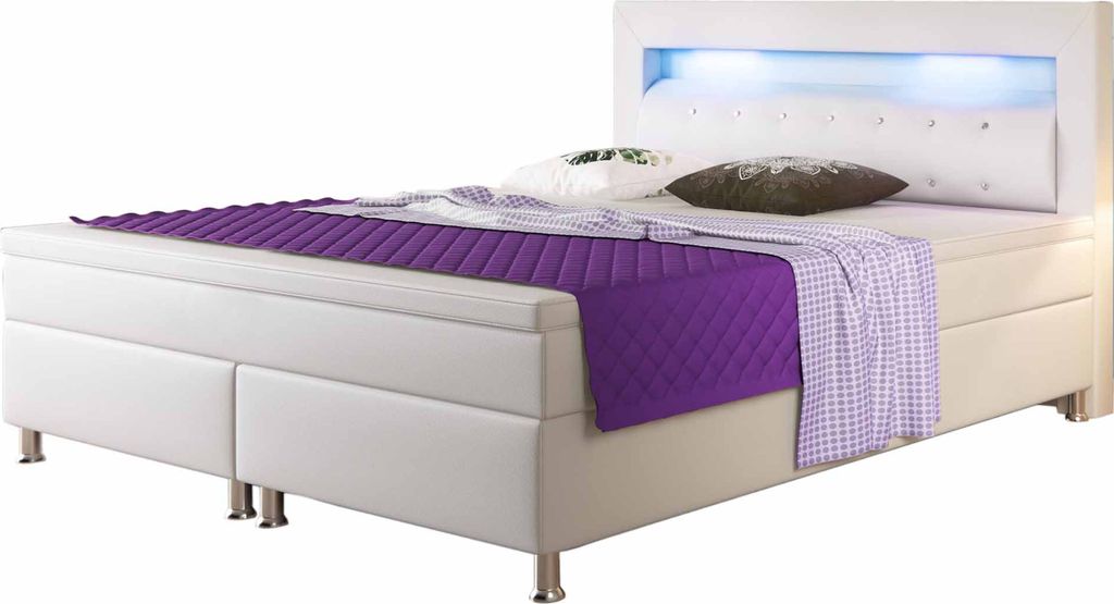 Inter Handels Boxspringbett Monaco, 180x200, Weiß Produktbild 