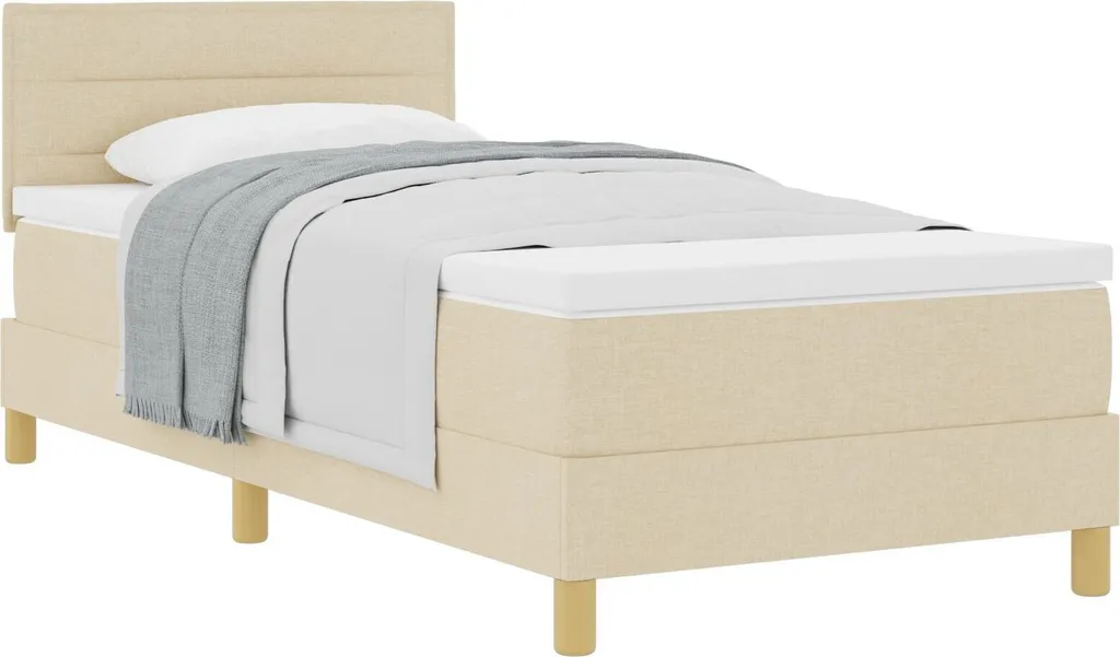 Lit Boxspring 90x190 cm avec matelas Crème : finis les maux de dos