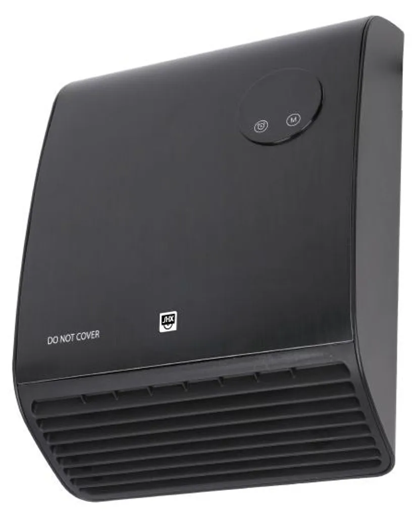 SHE Radiateur Mural Salle de Bain 2000W Noir avec Thermostat LED IPX2