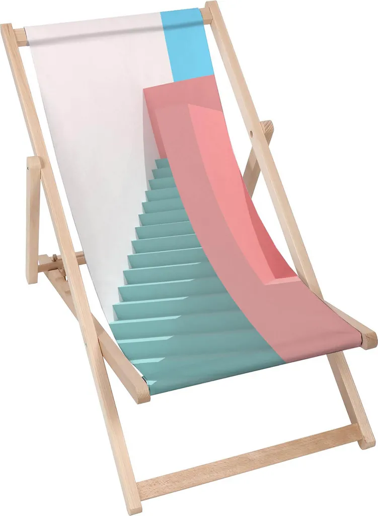 Lettino prendisole Dreamroots pieghevole in legno fino a 130 kg, lettino prendisole pieghevole con regolazione dell'inclinazione dello schienale in 3 fasi, architettura colorata