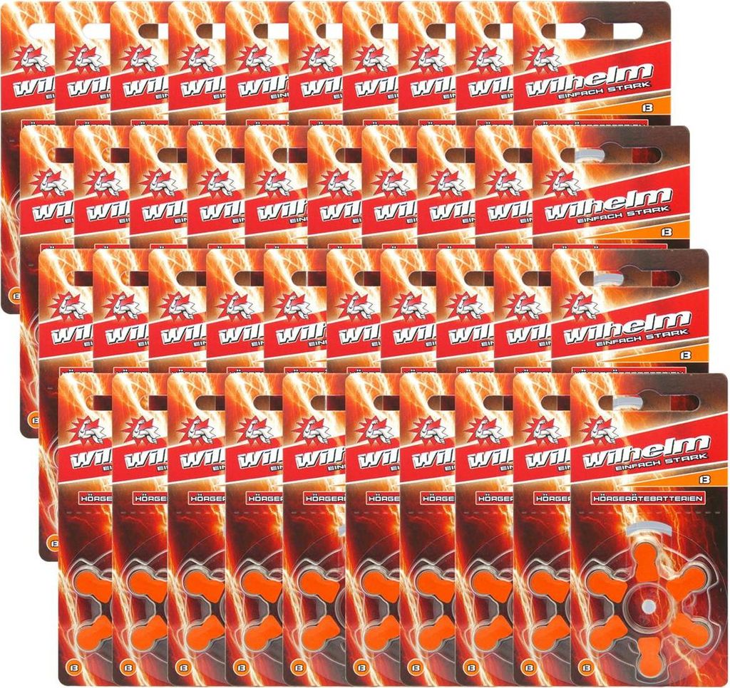 240  x WILHELM Hörgerätebatterien Typ 13 orange Produktbild 