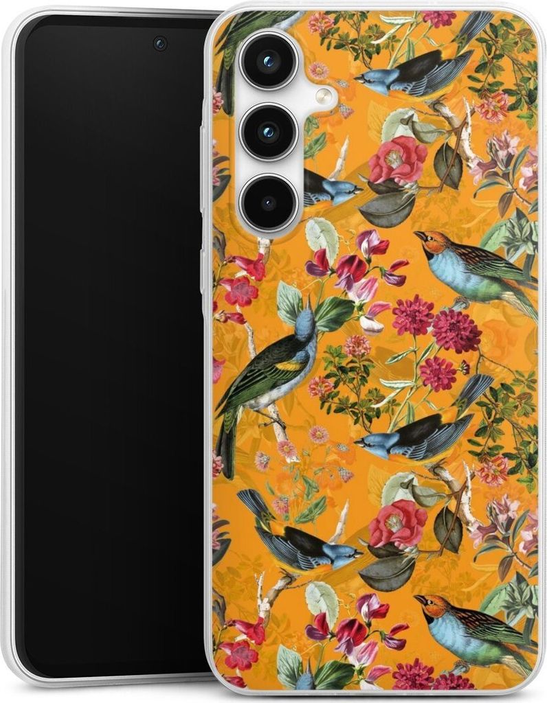 DeinDesign Slim Hülle für Samsung Galaxy A35 5G Silikon Case Ultra Dünn Handyhülle Blumen Dschungel Vogel