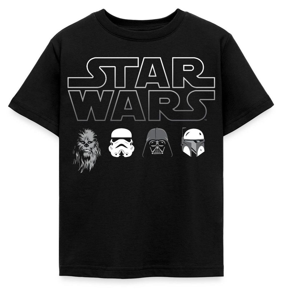 Star Wars Chewbacca Stormtrooper Darth Vader Kinder T-Shirt, 122/128 (7-8 Jahre), Schwarz