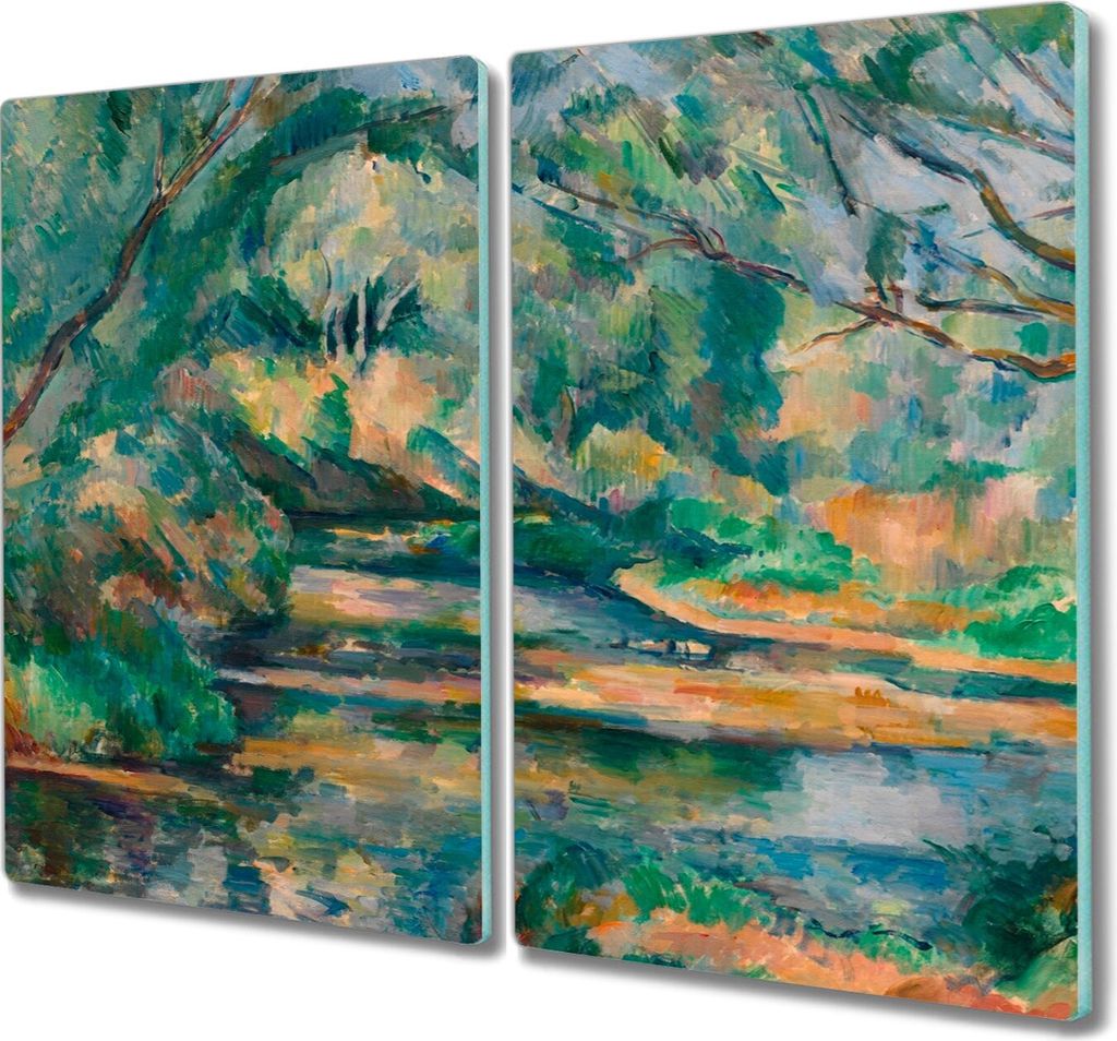 Coloray Schneidebrett Herdabdeckplatte 2x30x52 cm Kochplattenabdeckung Küchenbrett Hackbrett - Paul Cézanne Brook