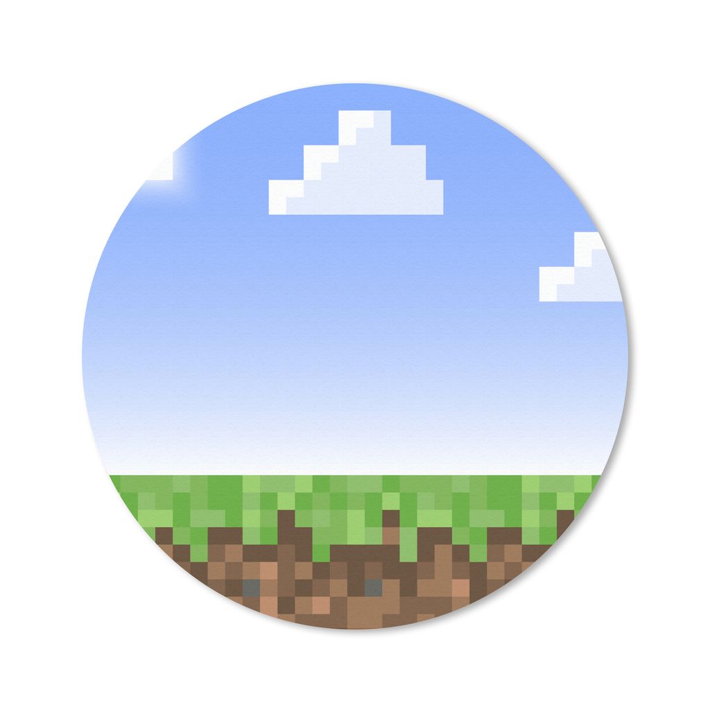 MuchoWow Gaming Mauspad Mousepad Spiele - Pixel - Spiele - Gras 40x40 cm - Mousepads - Maus Mat - Pad - Mausunterlage - Schreibtisch Accessoires