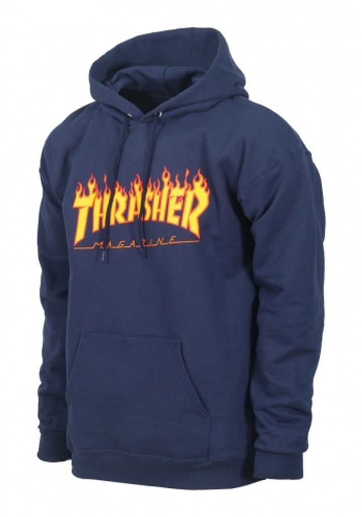 Thrasher Herren Hoodie Flame, Größe:M, Farben:navy