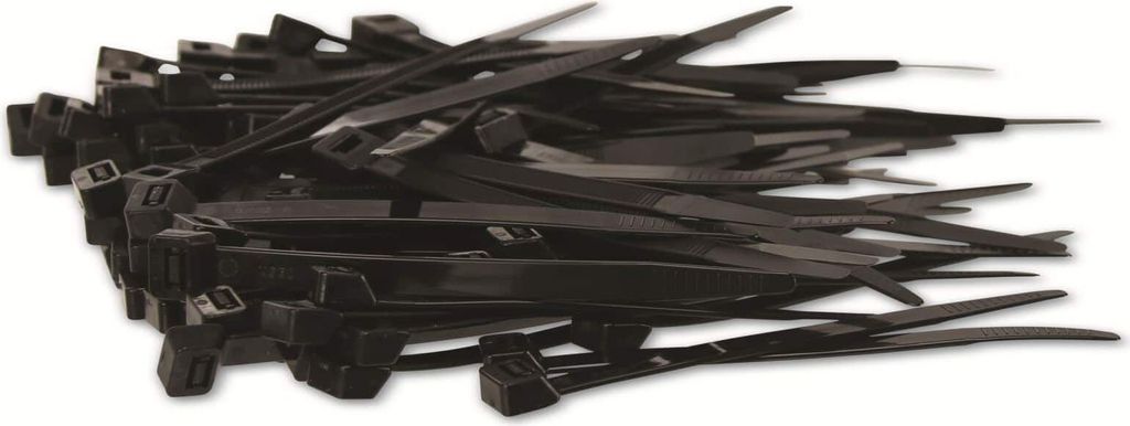 KSS Kabelbinder-Sortiment Polyamid 6.6, schwarz, 120x7,6, UV-beständig, 100 Stück