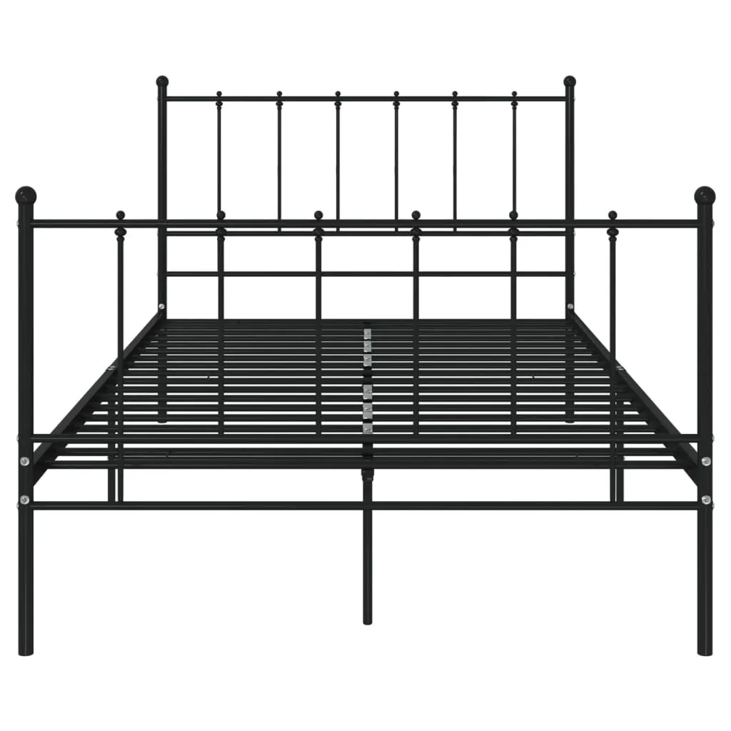 Lit noir métal 120x200 cm - Structure de lit robuste design industriel