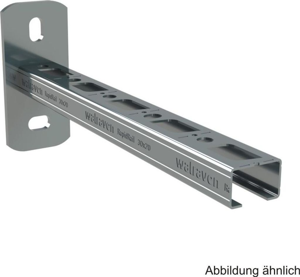 BIS RapidRail Wandkonsole mit Schnittmarkierungen, 30x20mm, L: 250mm