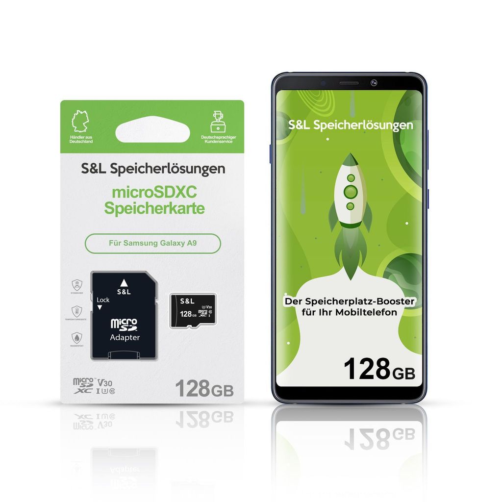 microSD Speicherkarte S&L für Samsung Galaxy A9 - Speicherkapazität: 128 GB