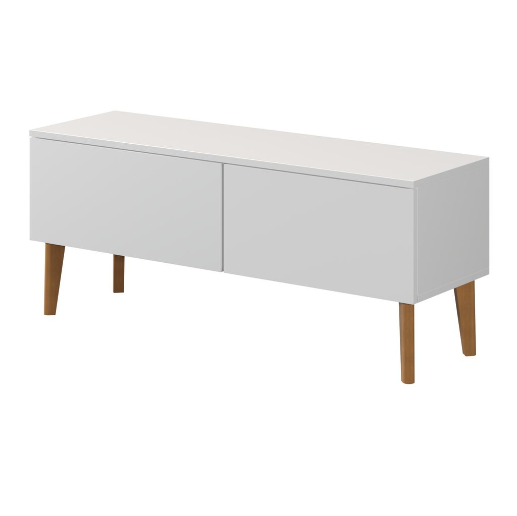 Moderner skandinavischer TV-Schrank BERGEN 120 2D RTV-Kommode Fernsehschrank TV-Lowboard WEISSE 120x48x37