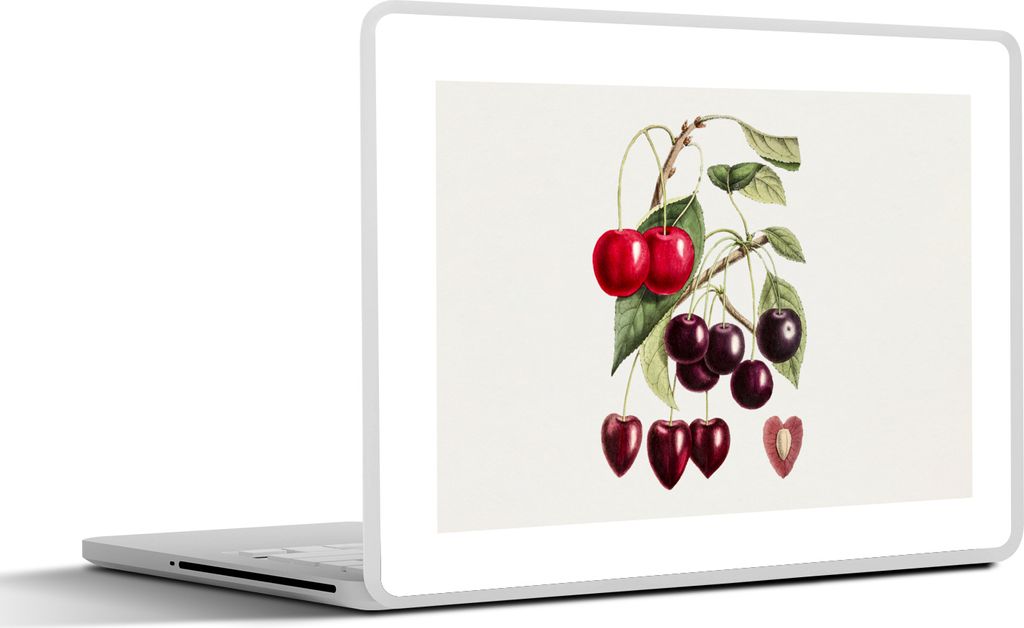 MuchoWow Laptop Aufkleber Sticker Cover Kirschen - Obst - Lebensmittel 32.5x23.5 cm - Sticker für Laptop - Selbstklebend