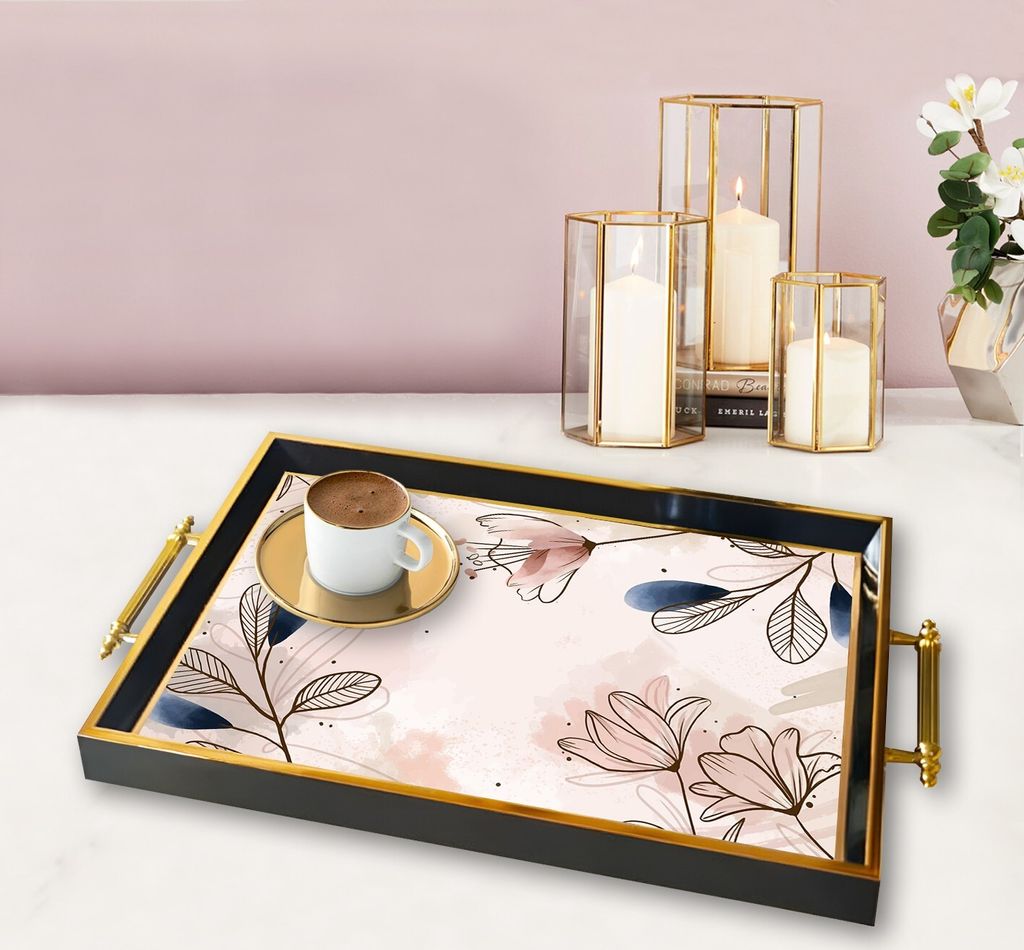 Evila Originals, TPA9797, Tablett, Mehrfarbig, 100 % GLAS, 50 x 29 x 3,5 cm