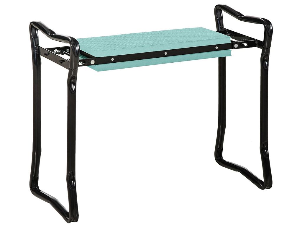 Outsunny Kniebank für Gartenarbeit Klappbarer Gartenhocker Gartenbank Kniehilfe bis 150 kg EVA-Schaumstoff Stahl Dunkelgrün 58 x 28 x 49 cm