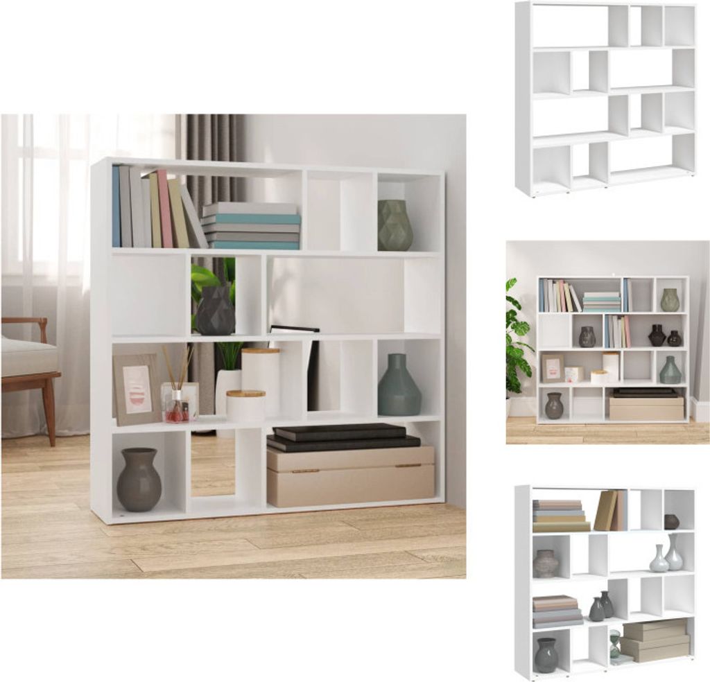 vidaXL Bücherregal/Raumteiler Weiß 105x24x102 cm - Raumteiler