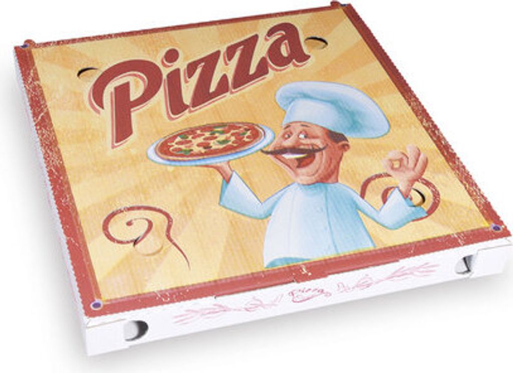 100x Pizzakarton aus Mikrowellpappe mit neutralem Motiv 29,5 x 29,5 x 3 cm