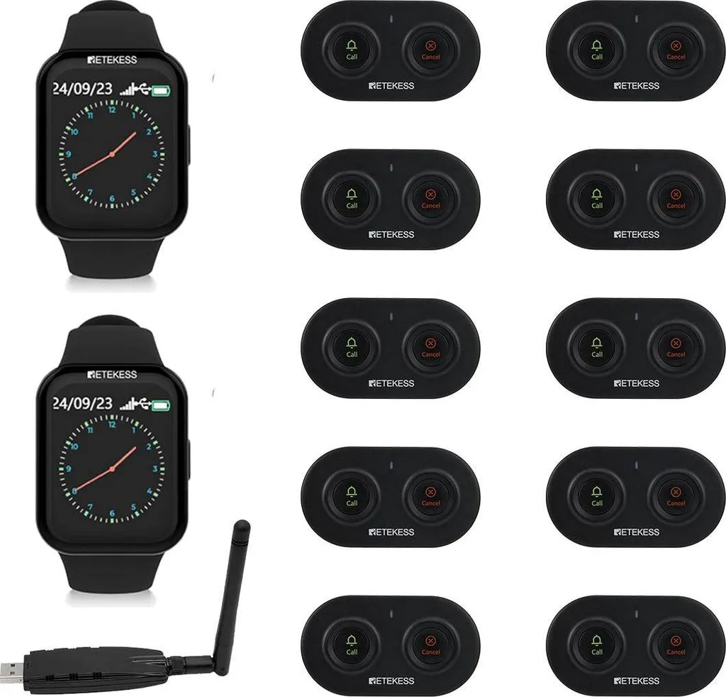 Système téléavertisseur Retekess TD113 avec bouton d'appel étanche IP67