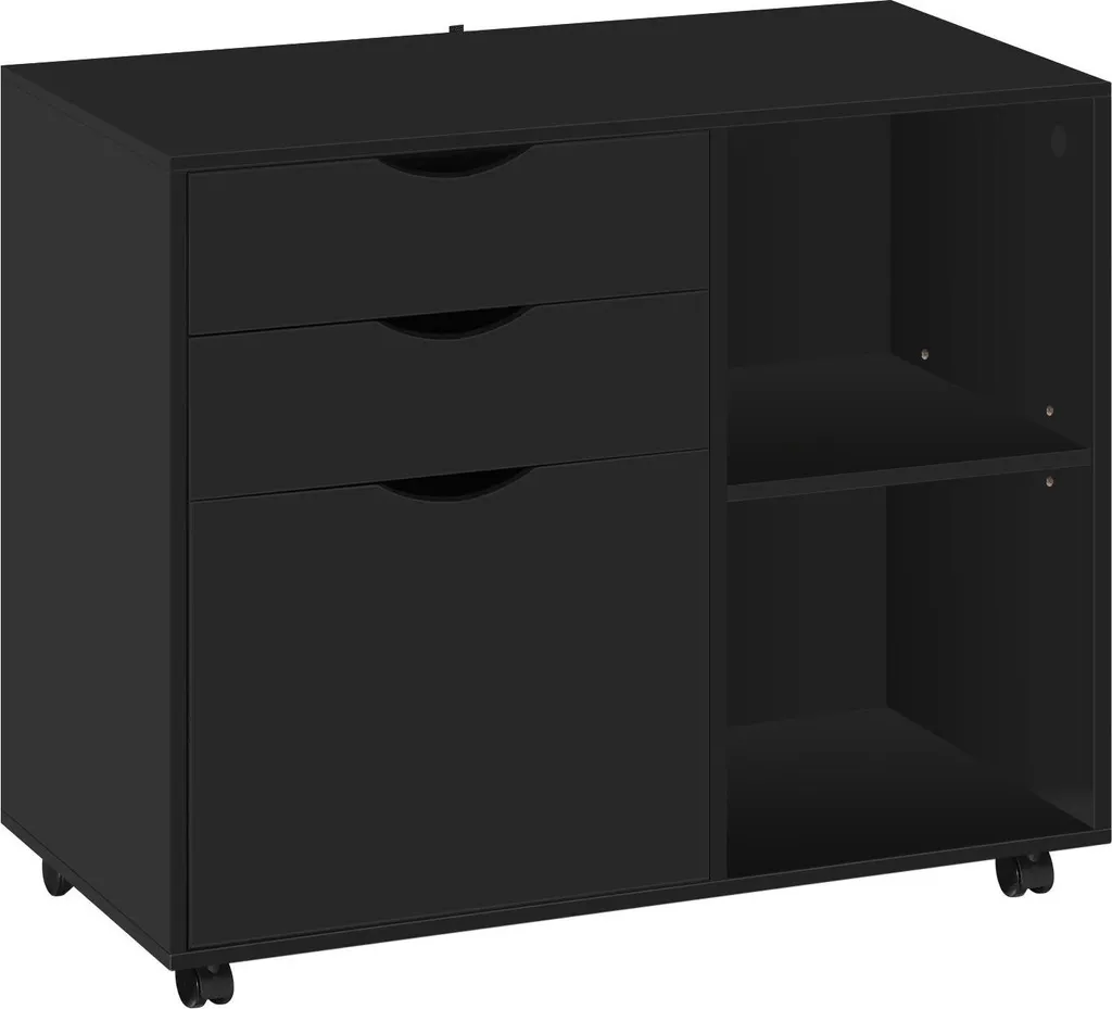 Cassettiera Professionale per Cartelle Sospese | Mobile Nero 3 Cassetti