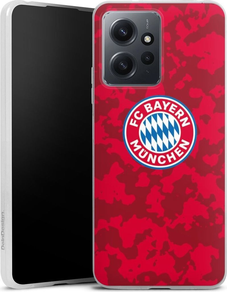 DeinDesign Slim Hülle für Xiaomi Redmi Note 12 4G Silikon Case Ultra Dünn Handyhülle FC Bayern München Camouflage FCB