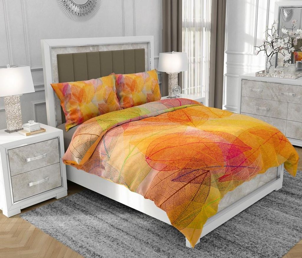 Bettwäsche 160x200 cm + 2x70x80 cm, 3-teilig, 100% Baumwolle, Satin, Reißverschluss, Bunt - SOVIO | So.0238
