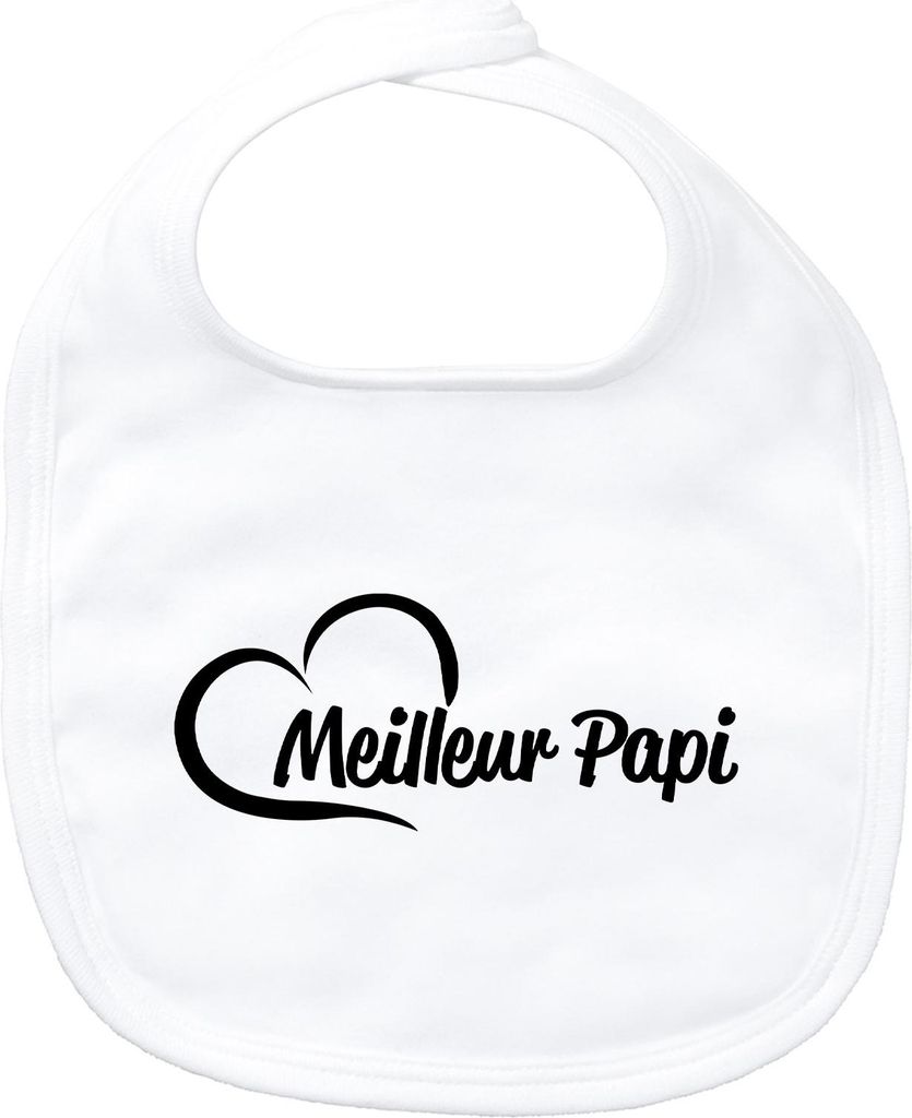 Huuraa Baby Lätzchen Meilleur Papi Cœur Geschenk White Baumwolle Meilleur Papi Präsent