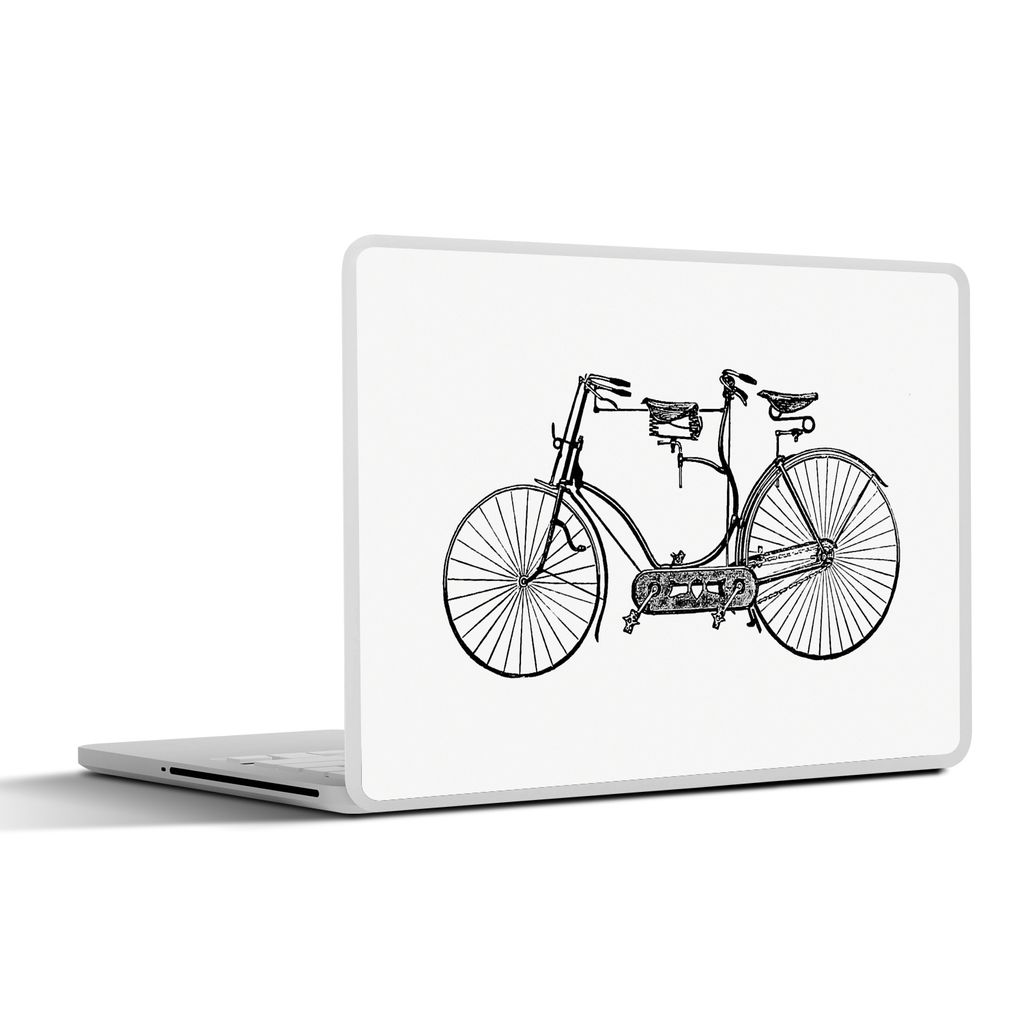MuchoWow Laptop Aufkleber Sticker Cover Retro - Fahrrad - Tandem 36.5x27.5 cm - Laptop-Sticker