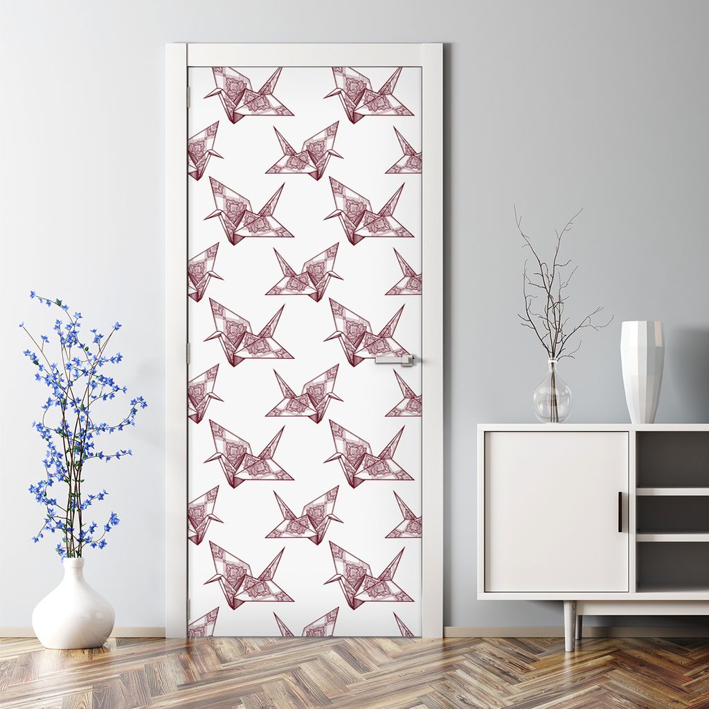 Dekorative Aufkleber selbstklebend Klebefolie Wandaufkleber Türposter Origami-Vogel 85 x 200 cm