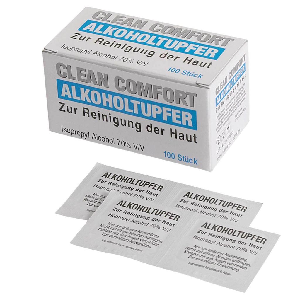AMPri Clean-Comfort Alkoholtupfer 100 Stück Produktbild 