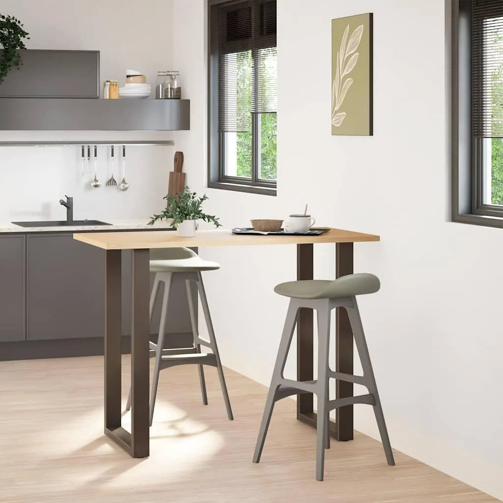 Offerta Set 2 Gambe Tavolo Bar a U Acciaio Naturale vidaXL DIY