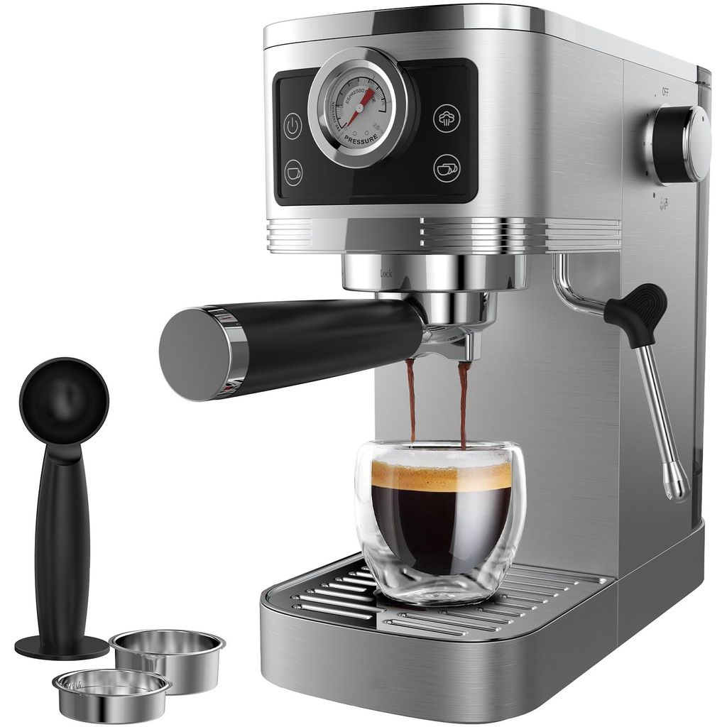 Espressomaschine halbautomatisch mit Manometer, 20 Bar Produktbild 