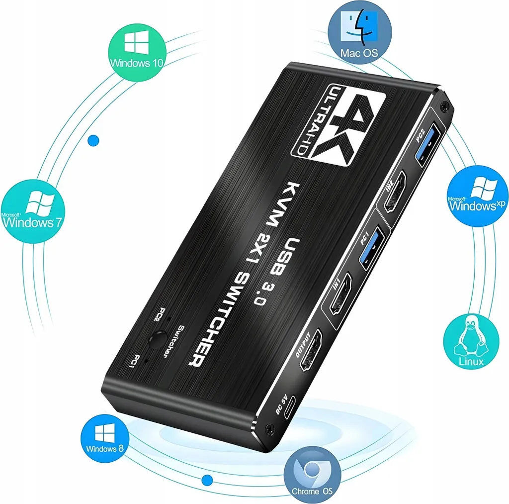 KVM Switch HDMI 2.0 pour Télétravail : 2 PC sur 1 Écran 4K avec USB 3.0 - 13