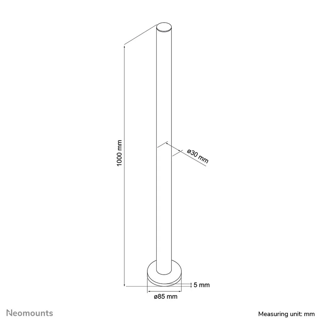 Extension support moniteur Neomounts 100cm en acier argenté durable - 2