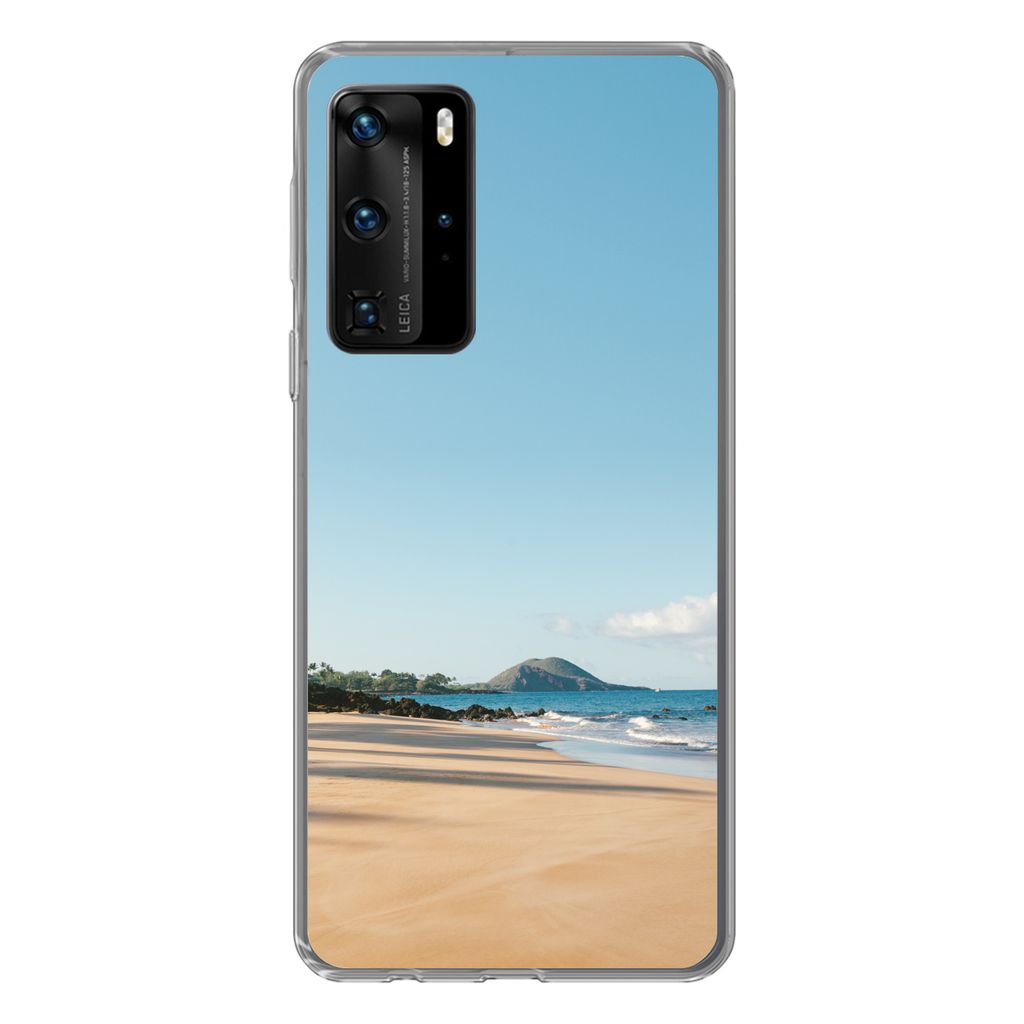 MuchoWow Handyhülle Schutzhülle Hülle für Huawei P40 Pro Strand - Sommer - Palmen Silikon Softcase Handy Hülle - Schutz
