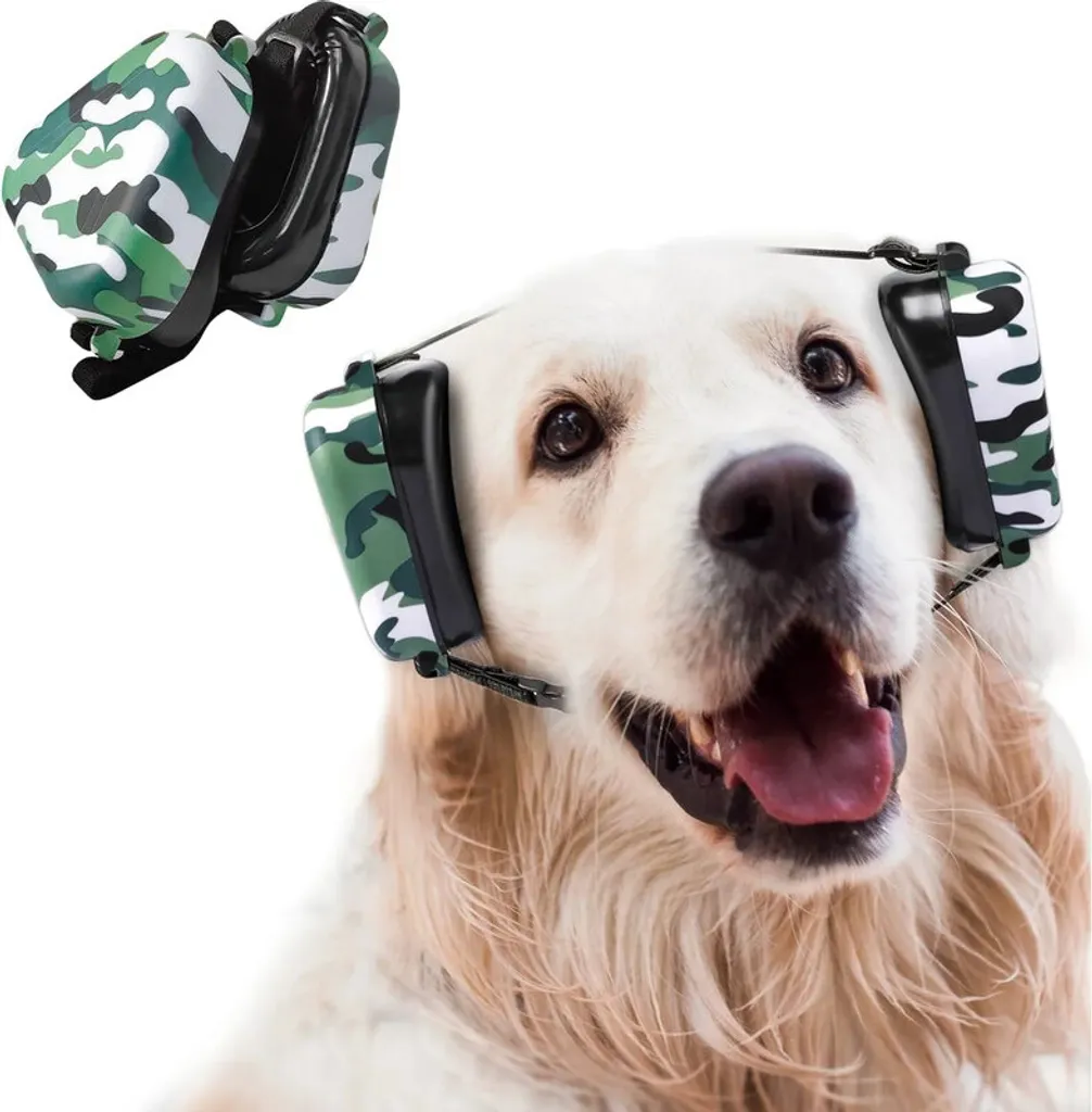 Protection Auditive Chien Camouflage avec Mousse Haute Densité Confort