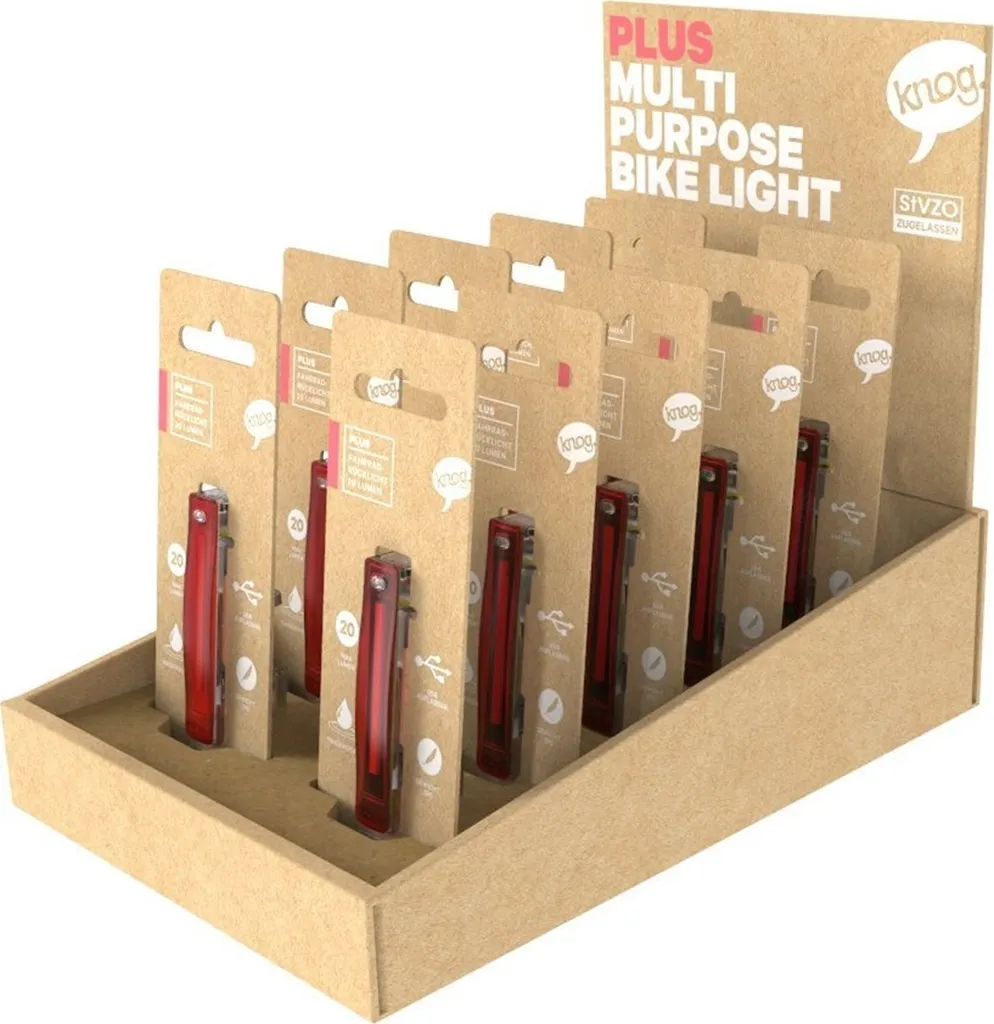 Knog Plus Starter Kit THEKENDISPLAY LED Rouge StVZO Translucide x20
