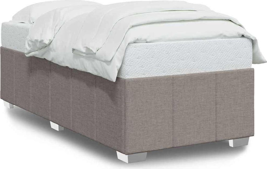 vidaXL Bettgestell ohne Matratze Taupe 100x200 cm Stoff