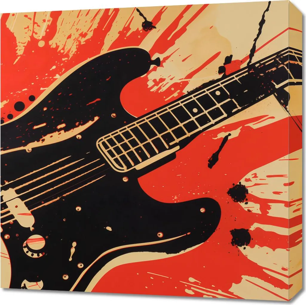Tableau Guitare électrique 60x60 cm - Toile Haute Définition sur Bois