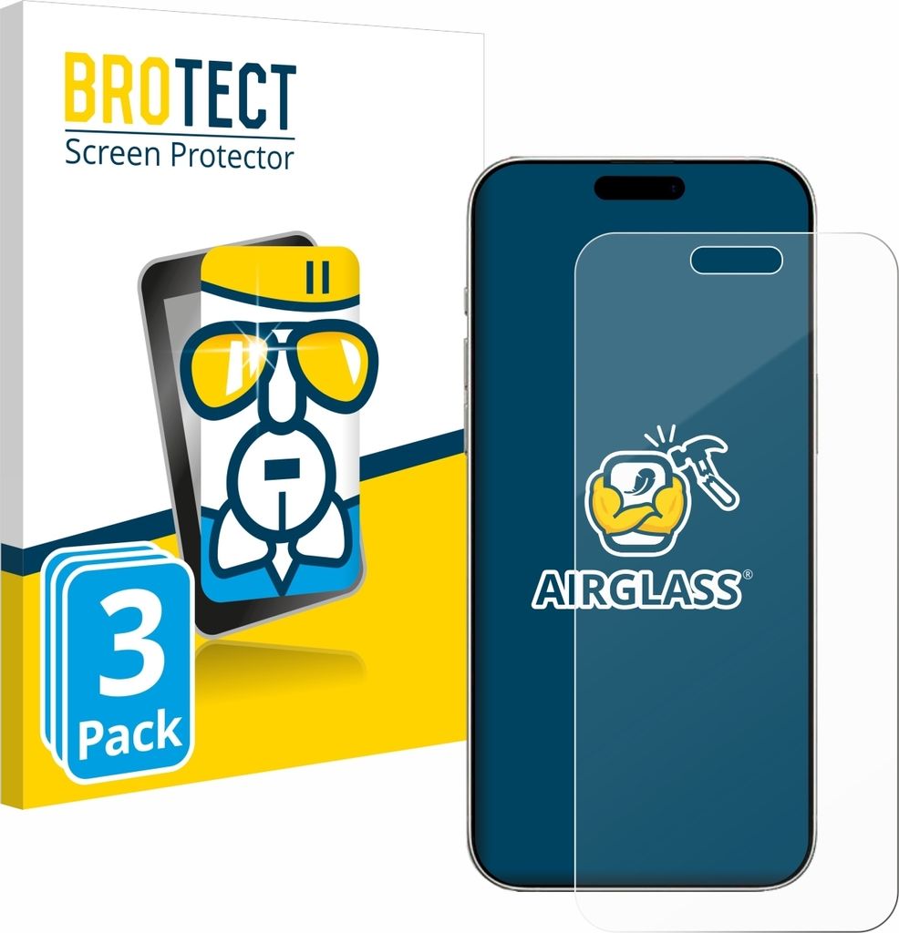 3x BROTECT Schutzglas für Apple iPhone 16 Plus Schutzfolie Panzer Folie Glas Display Schutz klar
