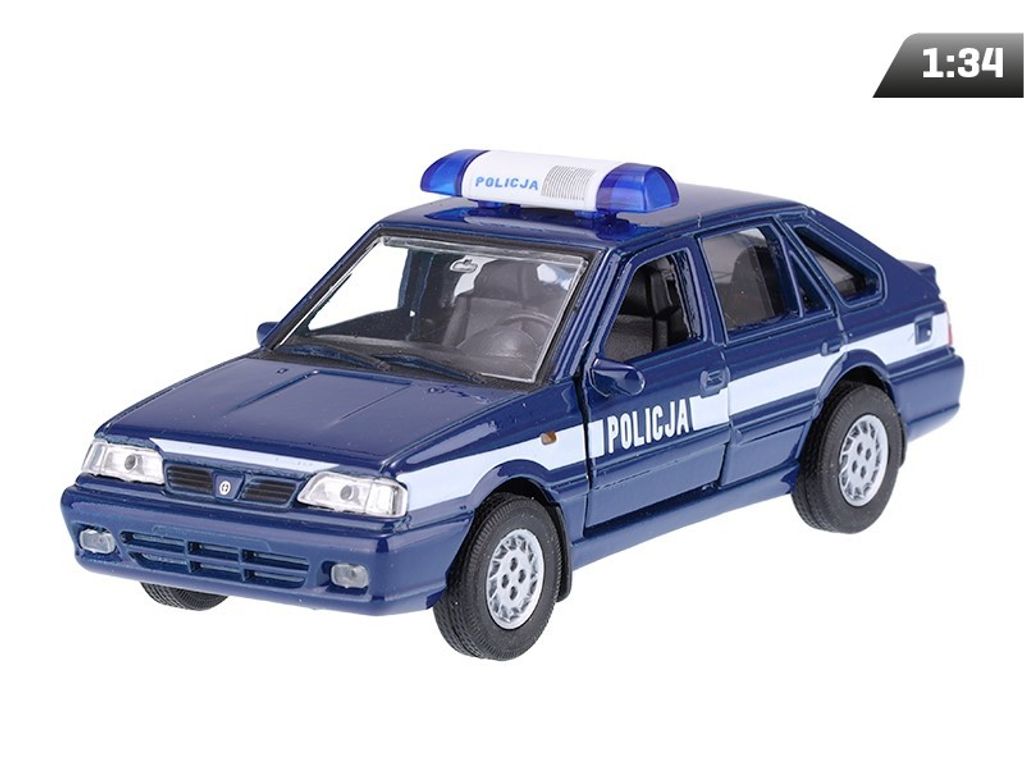 Model 1:34, PRL Polonez Caro Plus POLICJA, granatowo-biały Zdjęcie produktu 