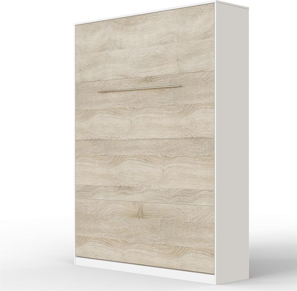 SMARTBett Schrankbett Standard Weiss/Eiche Sonoma 140 Vertikal