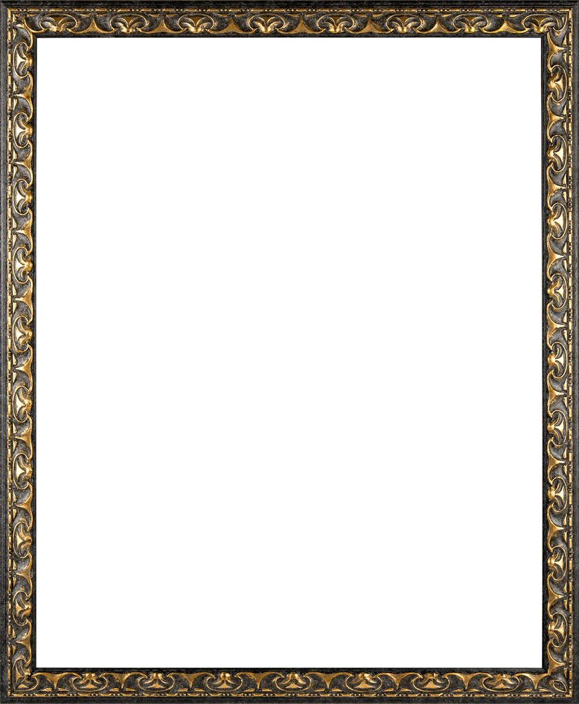 Bilderrahmen Mallorca - 46x61 cm, Schwarz Gold Nachbildung, 1 mm Kunstglas entspiegelt