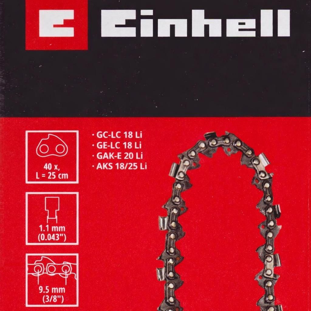 Einhell Sägekette 25, 3/8", 40 TG, 1,1 mm GE-LC 18/25 Li, Produktbild 