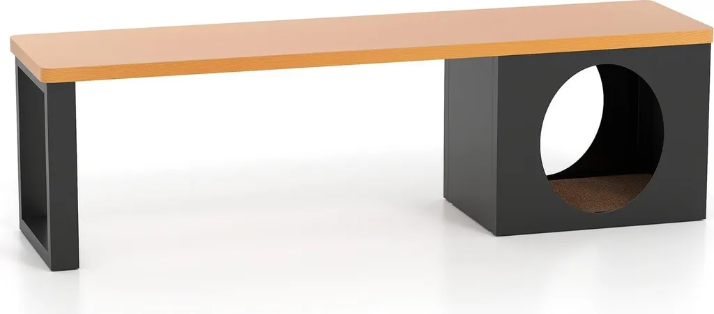 Banc de jardin avec abri pour chat, métal robuste 150 cm pour 3 places