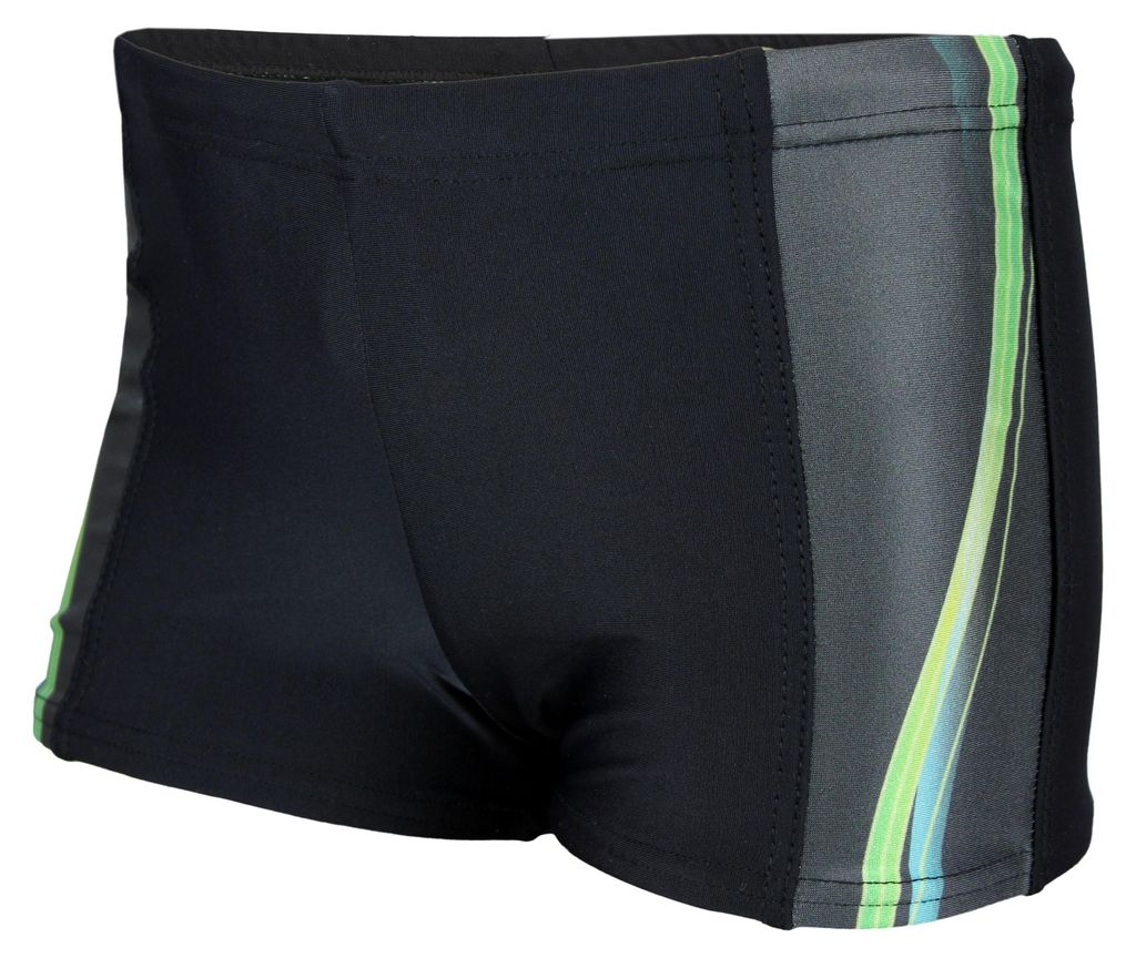 Aquarti Jungen Schwimmhose Kontrastfarbige Einsätze, Farbe: 13722 Schwarz / Grün, Größe: 152