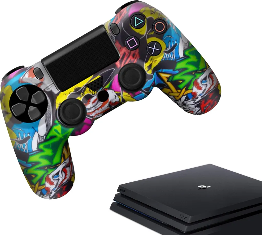 Custodie e skin per PS4, PlayStation 4 - Custodie per videogiochi ad alte prestazioni - Coperchio a presa morbida - Accessori per controller antiscivolo - Grafity