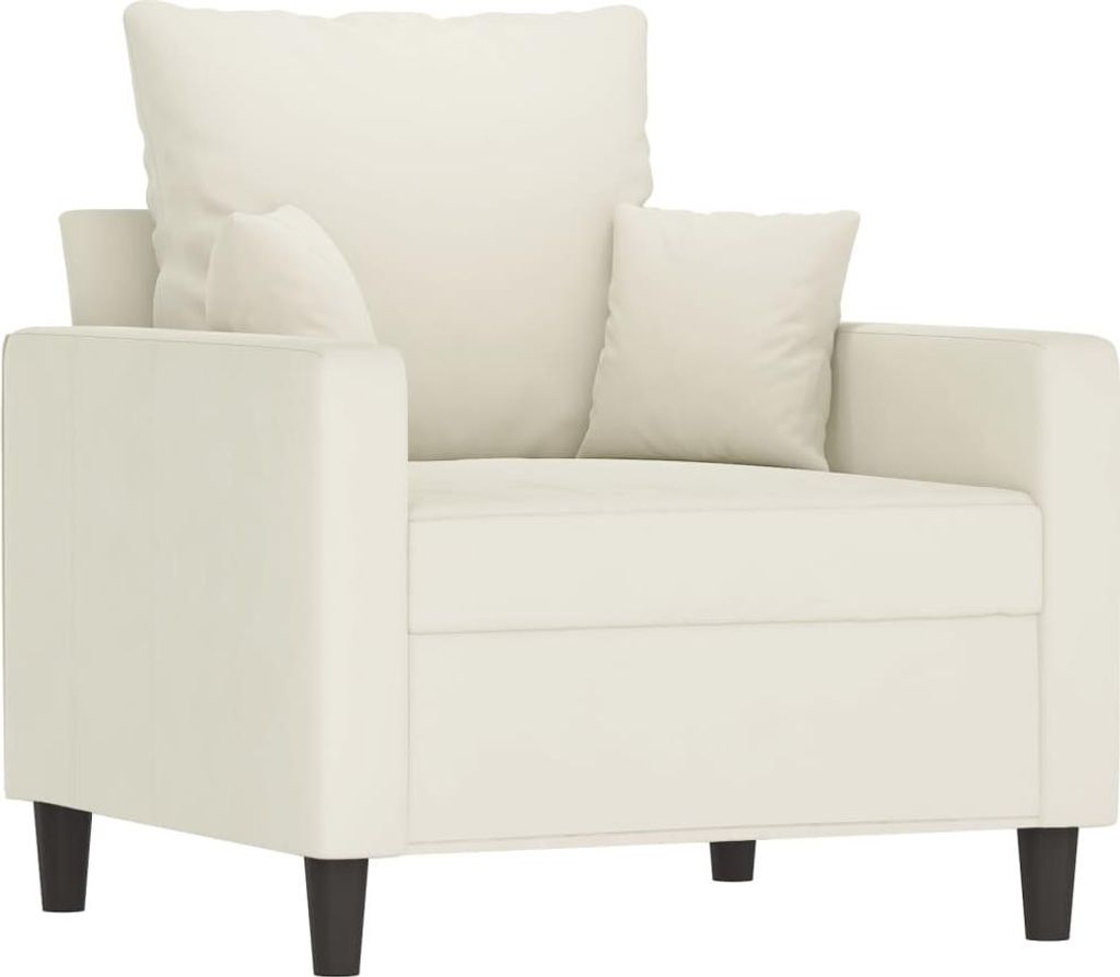 vidaXL Sessel Creme 60 cm Samt