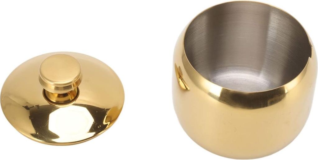 Gewürzbehälter - Edelstahl Kräuterdose Goldene Zuckerdose Gewürz Salz Zucker Pfeffer Container mit Deckel (Gold)