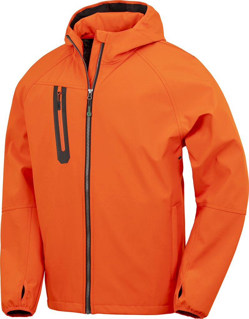 Result Genuine Recycled - Softshelljacke mit Kapuze für Herren RW10685 (M) (Orange/Marineblau)