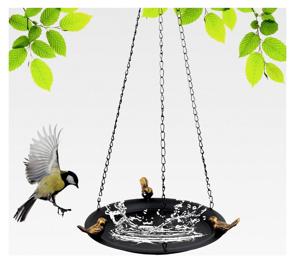 Vogelbad für den Außenbereich | Vogelfutterstelle mit Badebereich | Wetterfeste Wasserschale für Gartenaccessoires und Dekoration für Balkon, T...